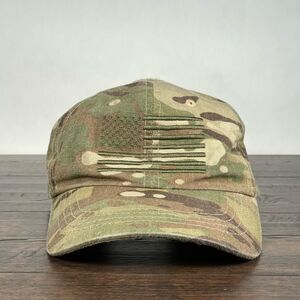 MultiCam Strapback Hat OSFM Camo‎ Embroidered Flag Tactical US Military Cap